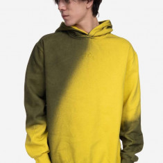 A-COLD-WALL* hanorac de bumbac Gradient Hoodie bărbați, culoarea galben, cu glugă, cu model ACWMW100-YELLOW