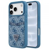 Husa pentru Apple iPhone 18 Pro / 17 Pro, Guess, 4G Double Card Triangle, Albastra