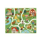 Covoras decorativ dreptunghiular model ferma cu alei si suprafata antiderapanta, 160 x 130 cm