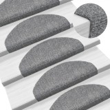 Cumpara ieftin Covorașe autocolante scări, 15 buc, 65 x 21 x 4 cm, gri deschis, vidaXL