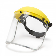 Ecran de protectie faciala integrala din plexi si banderola de cap. foto