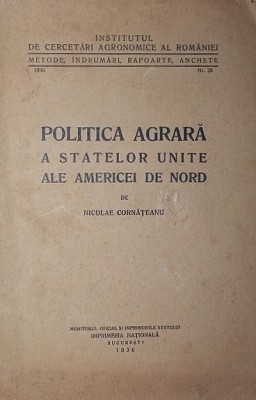 POLITICA AGRARA A STATELOR UNITE ALE AMERICII DE NORD foto