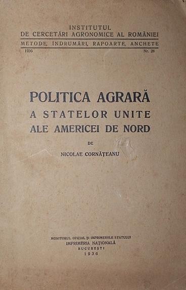 POLITICA AGRARA A STATELOR UNITE ALE AMERICII DE NORD