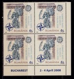 RO 2008 LP 1798 &quot;Summitul NATO Buc. &quot; , bloc de 4+tabs ( pot diferi ! ) , MNH