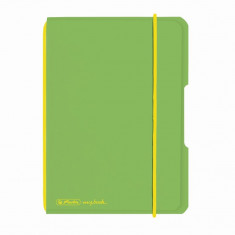 Caiet Herlitz My.Book Flex A6 40F Patratele Verde Deschis Transparent Cu Logo Galben foto