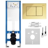 Set Cadru &Icirc;ngropat Slim 024N pentru WC cu Buton J Gold