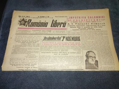 ZIARUL ROMANIA LIBERA 14 OCTOMBRIE 1949 foto