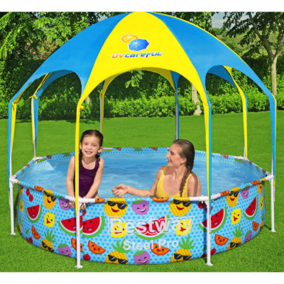 Bestway Piscină supraterană copii Steel Pro, protecție UV, 244x51 cm foto