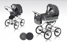 Carucior 2 in 1 BabyActive Ballerina Heritage CBABH2, Gri foto