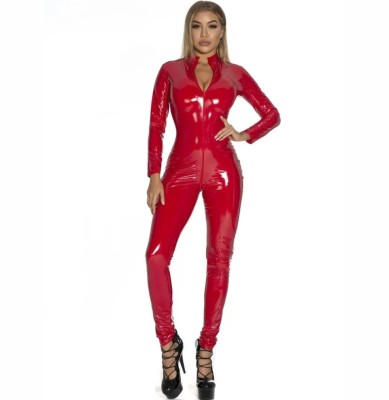 Catsuit Overall Secret, Wetlook, Rosu, S, JGF Lingerie foto