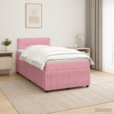 Cumpara ieftin Pat boxspring cu saltea Roz 120 x 190 cm Catifea