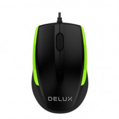 Mouse Delux M321 negru cu verde foto