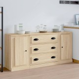 Servante, 3 piese, stejar sonoma, lemn prelucrat