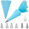 Set ornare prajituri, Silicon/Inox, 8 piese, Albastru