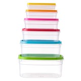 Set 6 caserole cu capac,6 marimi,plastic,multicolor, Oem