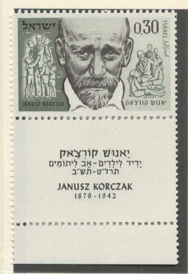Israel 1962 Mi 264 + tab MNH - 20 de ani de la moartea lui Janusz Korczak foto