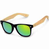 Ochelari de soare unisex Navaris, UV400, Bambus, Verde, 40731.01.07