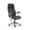 Scaun directorial HM Edison, Cadru Polipropilena, Piele ecologica, Inaltime ajustabila, Sistem Balansare, 120 kg, 118x64x70 cm, Negru