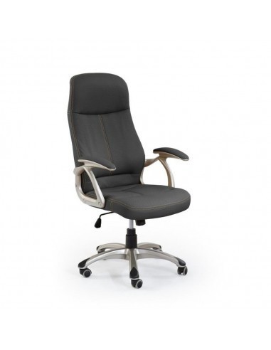 Scaun directorial HM Edison, Cadru Polipropilena, Piele ecologica, Inaltime ajustabila, Sistem Balansare, 120 kg, 118x64x70 cm, Negru
