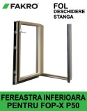 Fereastra mansarda iesire terasa Fakro FOL P50 APMX, stanga