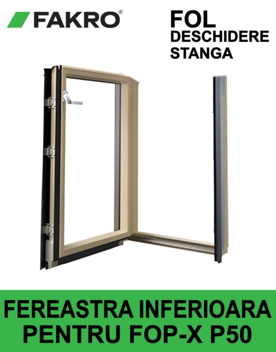 Fereastra mansarda iesire terasa Fakro FOL P50 APMX, stanga