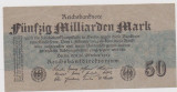 BANCNOTA 50 MILIARDE GERMANIA 26 OCTOMBRIE 1923 UNIFATA /UNC