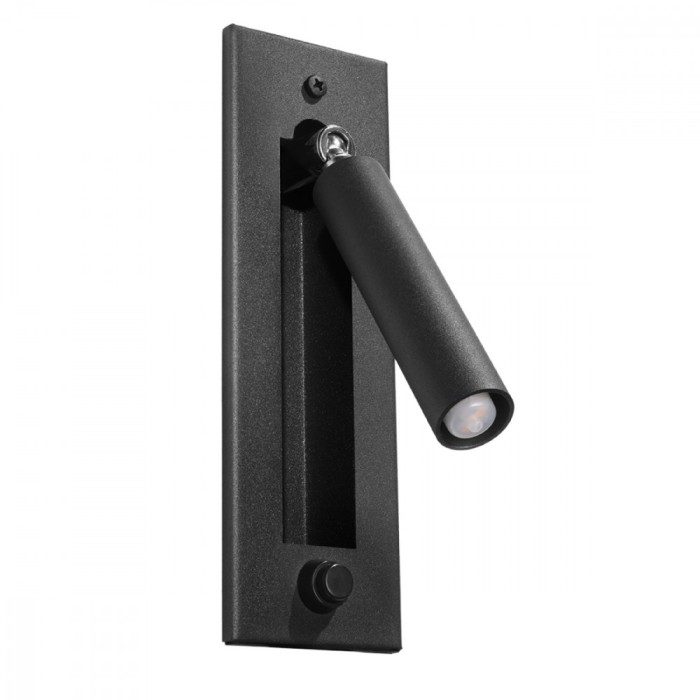 Lampă De Perete Enif Negru Oțel 1 Bec Tub Modern De Interior