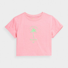 Tricou crop top cu imprimeu pentru fete