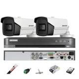 Sistem de supraveghere HIKVISION 2 camere 8MP 4 in 1, IR 60m, DVR 4 canale, accesorii montaj, hard disk SafetyGuard Surveillance