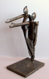 Excelsior - sculptura simbolica din metal cu postament, modernism, cuplu nud