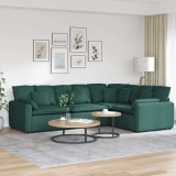 VidaXL Canapea modulară cu perne, verde &icirc;nchis, textil