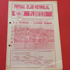 Program meci fotbal PETROLUL PLOIESTI - FLACARA MORENI (23.08.1981)