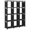 Biblioteca Gossi Neagra, 12 Cuburi, 103x30x141 cm, Material Textil &amp; Otel, Raft Expunere Living, Design Modern
