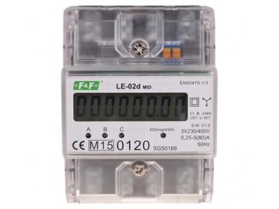 Contor digital montare șină DIN LCD 5A LE-02D foto