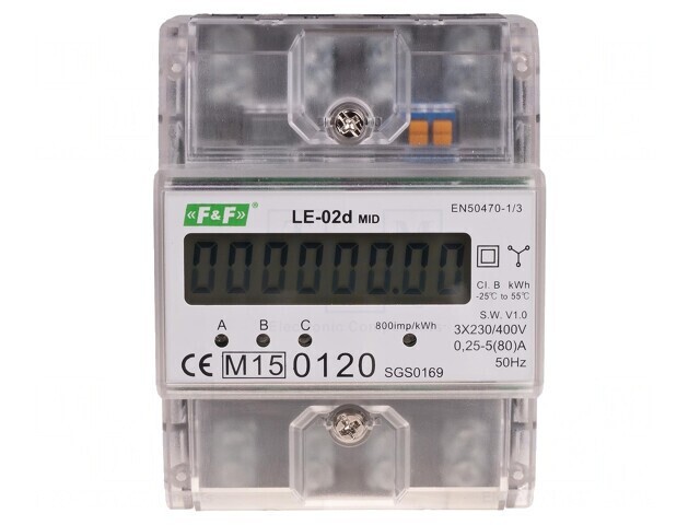 Contor digital montare șină DIN LCD 5A LE-02D