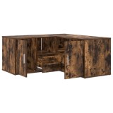 Dulap coltar, stejar fumuriu, 160x40x45 cm, lemn prelucrat