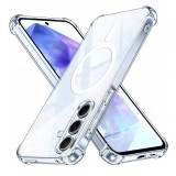 Husa Samsung Galaxy A55 5G Techsuit Shockproof Clear Silicone MagSafe, transparenta