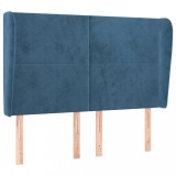 Cumpara ieftin Tablie pat cu urechi albastru inchis 147x23x118/128 cm catifea