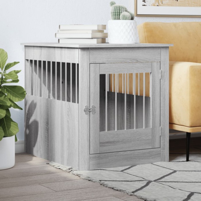 Gossi lada pentru caini, gri sonoma, 64,5x80x71 cm, lemn compozit