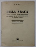 RIGLA - ABACA PENTRU CALCULUL REGIMURILOR OPTIME DE ASCHIERE SI AL TIMPULUI DE LUCRU LA MASINI - UNELTE de Z. DUCA , INSTRUCTIUNI , 1955