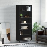VidaXL Dulap &icirc;nalt, negru, 69,5x32,5x180 cm, lemn prelucrat