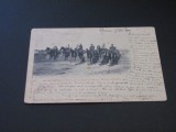 Şcoala de Cavalerie Saumur &bdquo;Săritura gardului viu la Breil&rdquo; - Carte Poștală Vintage Franța (posibil perioada 1900-1950)