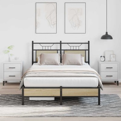 vidaXL Cadru pat fără saltea stejar sonoma 120x190 cm, lemn prelucrat 4106941 foto