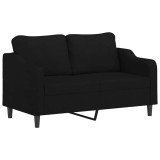 Cumpara ieftin Canapea cu 2 locuri, negru, 140 cm, material textil