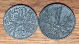 Bohemia Moravia - raritati WW2 - 50 haleru 1940 + 1 koruna 1943 zinc, superbe !