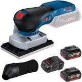 Bosch GSS 18V-13 + 1600A00B8J - Slefuitor cu vibratii 80x130 mm + Set 2 acumulatori si incarcator Li-Ion 18 V 5 Ah
