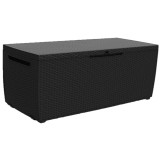 Lada Depozitare Gradina Keter Capri 302L Antracit Ratan - Cutie Multifunctionala, Impermeabila, Capac 250Kg, Mobilier Exterior