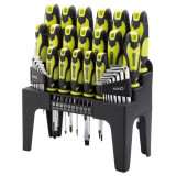 Draper Tools Șurubelniță din 44 de piese, cheie hexagonală și set biți