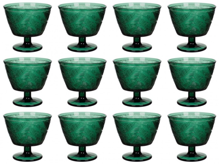 Set boluri, 12 piese, 300 ml, Sticla, Verde