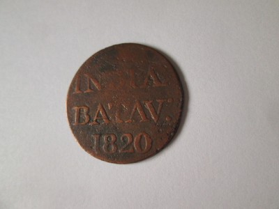Rară! Java(Indonezia) Indiile de Est Neerlandeze 1/2 Stuiver 1820 foto